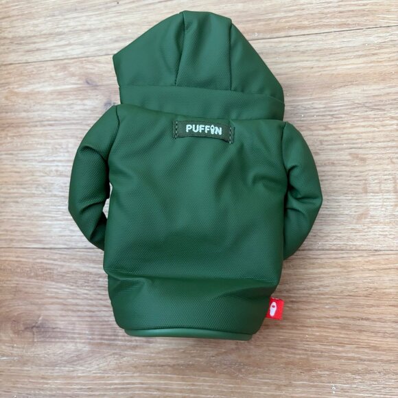 Puffin Drinkwear The Raincoat Insulated Tan Can & Bottle Coozie Green Olive NWT - Picture 2 of 6